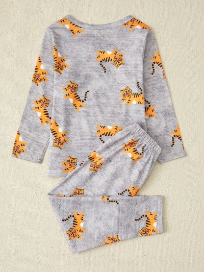 Boy's Tiger Print Pajama Set