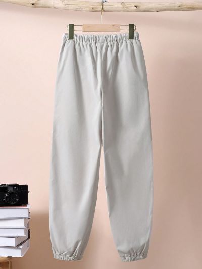 SHEIN Tween Boys' Slim Fit Jogger Pants With Woven Texture