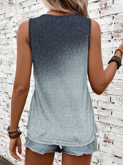 SHEIN LUNE Women Dandelion Alphabet Printed Ombre Tank Top For Summer