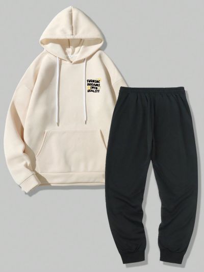 ROMWE Street Life Men Letter Printed 2pcs/Set Outfit