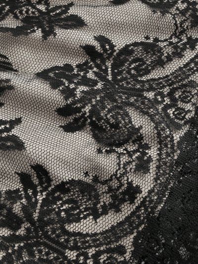 ROMWE Fairycore Womens Two-Color Patchwork Mesh Lace T-Shirt