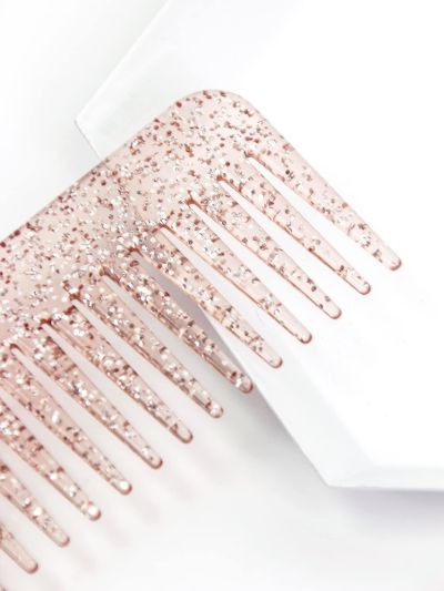 Glitter Wide Tooth Comb, 1pc Hair Brush/ Hair Comb For Thick Curly Wavy Long Hair, Detangling For Wet And Dry Anti Static All Types Hair, Cutting Hairdressing Comb, Hair Brush For Women And Men