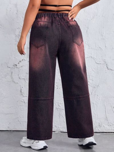 SHEIN ICON Plus Size Women's Straight-leg Jeans