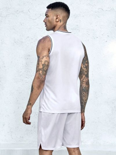 Basketball Men's Letter Printed Vest And Shorts Basketball Uniform Set