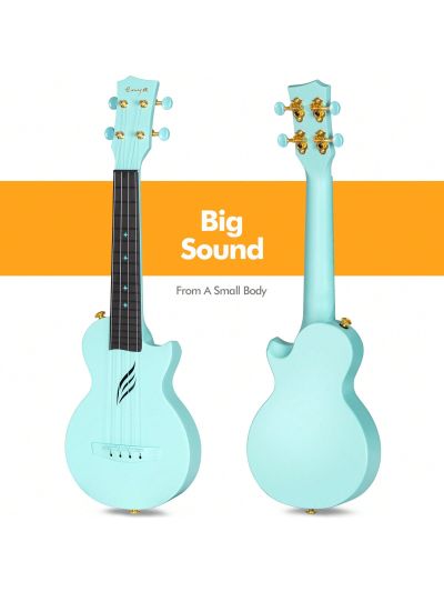 Soprano Ukulele Enya Nova U Mini 21" –Carbon Fiber Travel Ukulele–With Beginner Kit includes Semi-Hard Case, Strap, Capo, and Strings