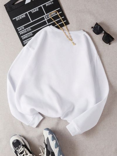 Teen Girls' Fleece Letter Printed Sweatshirt