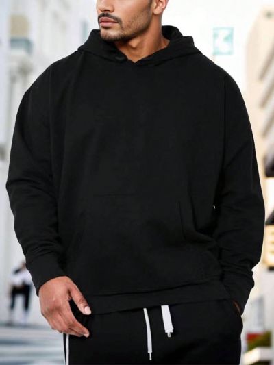 Men's Plus Size Hoodie With Letter Print