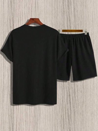 Manfinity Homme Men'S Plus Size Crown & Letter Print Outfit