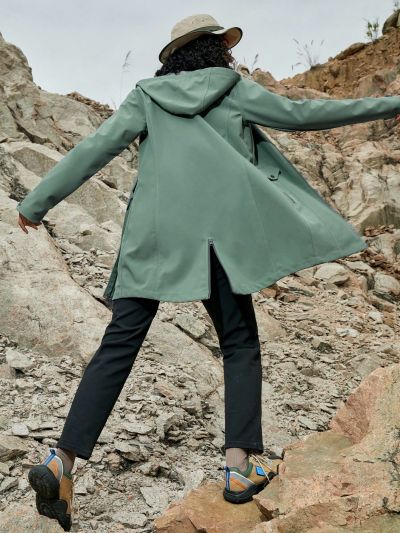 In My Nature Outdoor Hooded Softshell Jacket With Letter Printed Zipper & Drawstring Detail