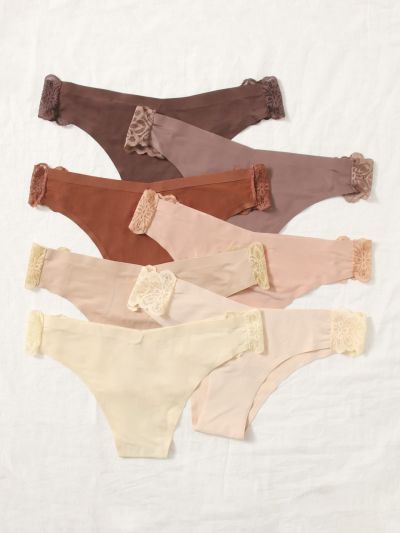 7pack Contrast Lace Panty Set