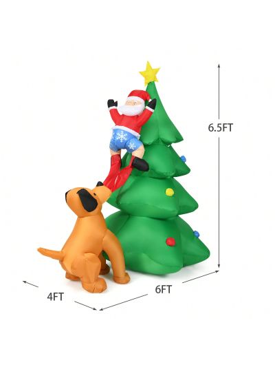 Gymax 6.5ft Inflatable Christmas Tree Indoor Outdoor Decoration w/ LED Lights
