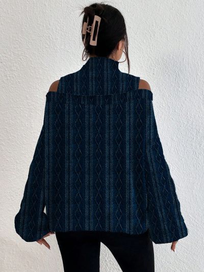 Plus Size Hollow Out Shoulder Long Sleeve T-Shirt