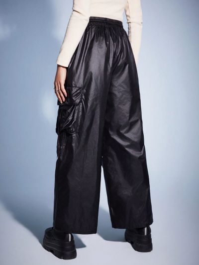 Forever 21 Women's Fashionable Solid Color Drawstring Pants With Pocket Design