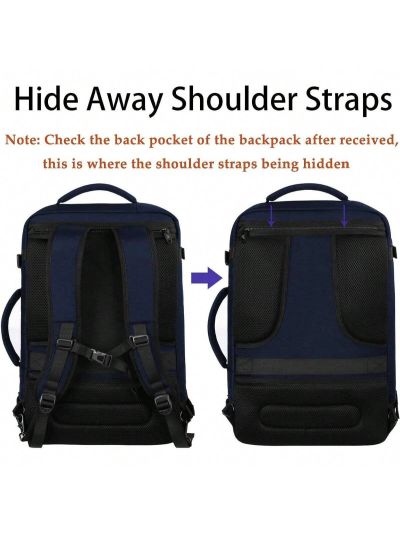 Carry on Backpack, Extra Large Travel Backpack Expandable Airplane Approved Weekender Bag for Men and Women, Water Resistant Lightweight Daypack for 40L, Black