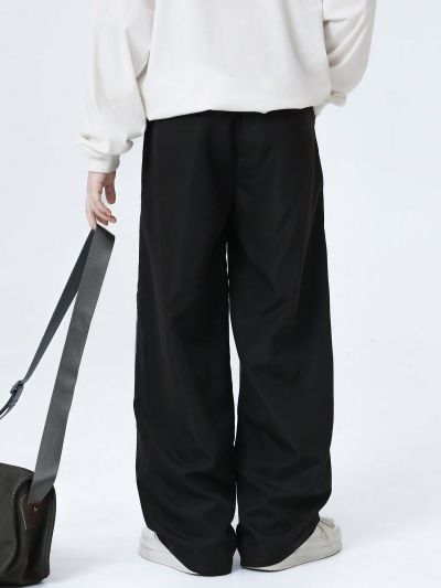 SHEIN Kids HYPEME Tween Girl Contrast Piping Wide Leg Pants