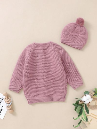 Infant Simplistic Solid Color Button-front Cardigan