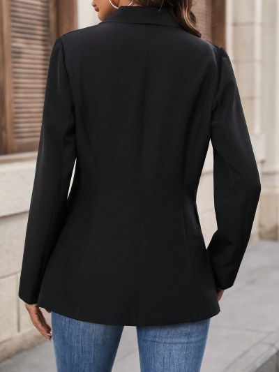 SHEIN LUNE Solid Color Shawl Collar Blazer Jacket