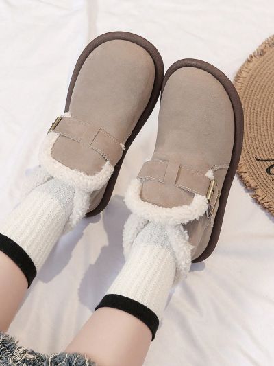 2023 New Thick Bottomed Warm Leather & Fur Integrated Snow Boots For Women, With Non-slip & Comfortable Design