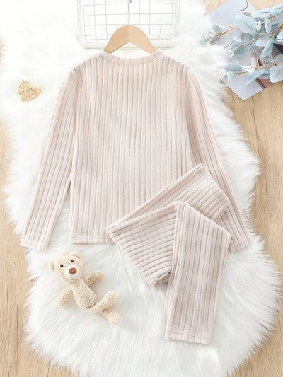 Tween Girls' Cartoon Patterned Casual Homewear Set