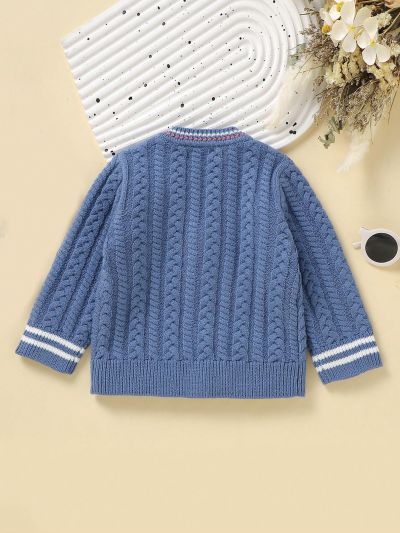 Infant Simple Color Block Button-front Cardigan