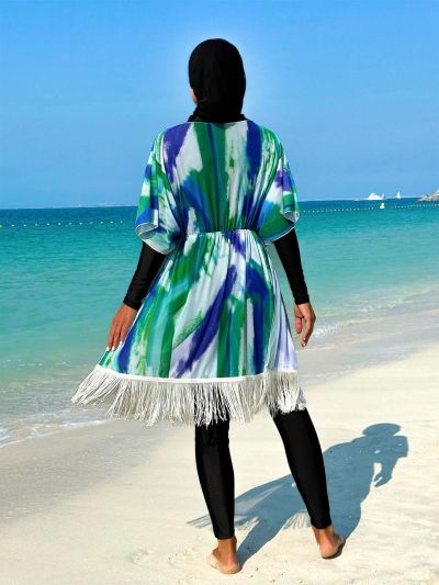 SHEIN Swim Mulvari Women's Long Sleeve Bikini Set Without Steel Ring, 3 Pieces