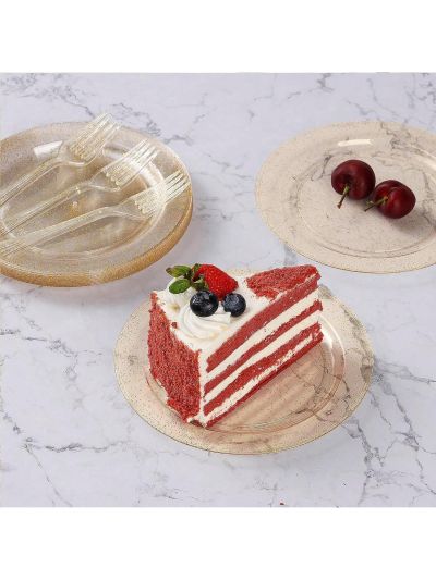 20pcs 19cm Gold Dinner Plates