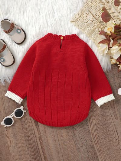 Baby Girl Long Sleeve Sweater Jumpsuit