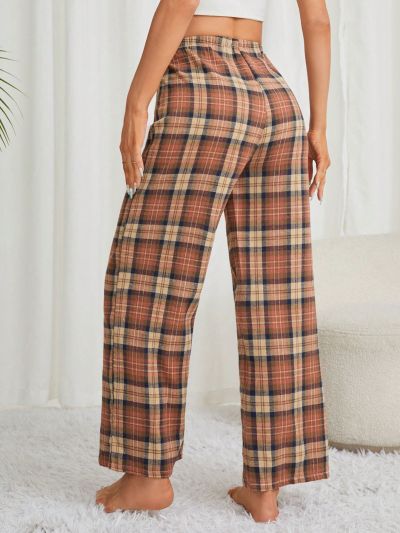 Plaid Drawstring Pyjama Bottoms