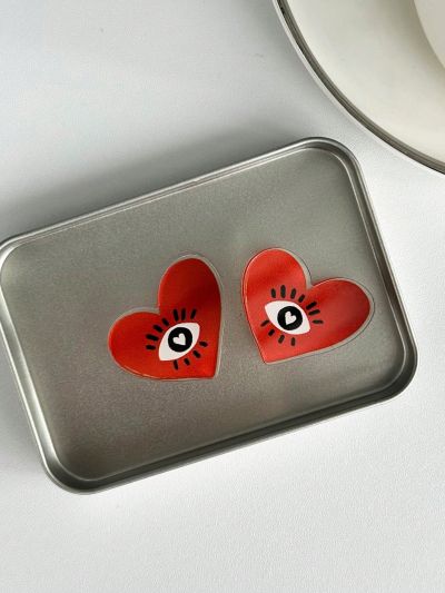 Umamao Estudio Artist Series - Eye & Heart Shaped Hair Clip Set, 2pcs