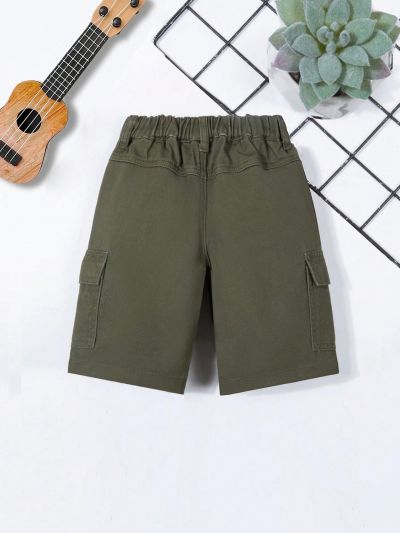 Toddler Boys' Elastic Waist Cargo Denim Shorts