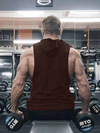 Manfinity Homme Men Solid Drawstring Hooded Tank Top