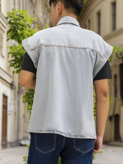 Men Flap Pocket Denim Shirt