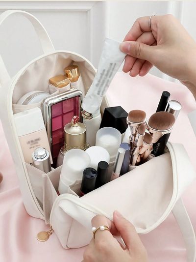 Dudeline Cartoon Label Multi-Layer Cosmetic & Toiletry Bag With Handle