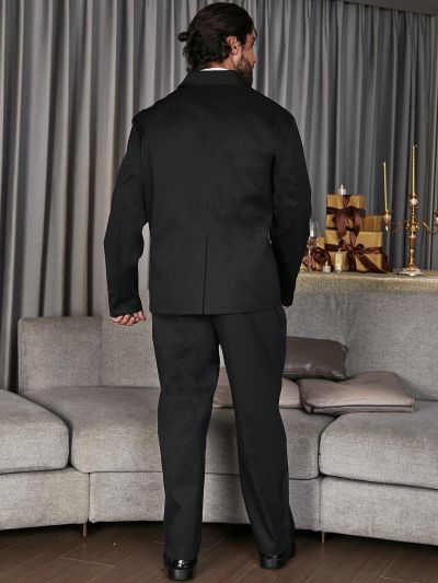 Extended Sizes Men Plus Single Button Blazer & Suit Pants