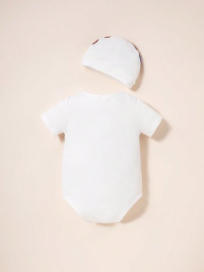 Baby Boy Polka Dot Print Costume Bodysuit & Hat