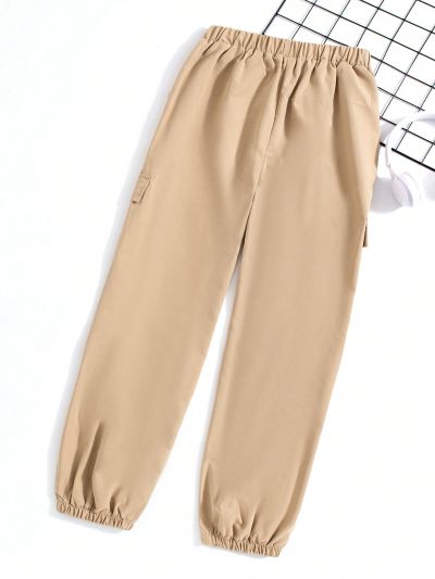 Teenage Boys' Elastic Waist Cargo Pants