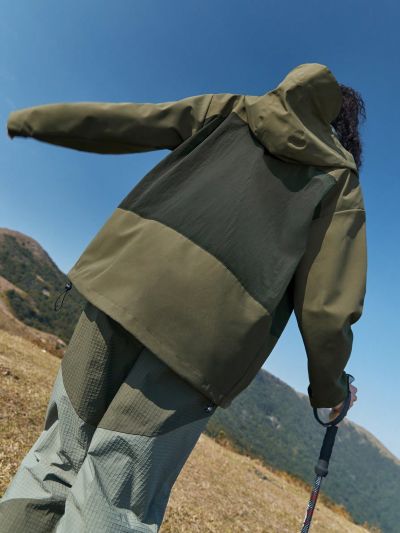 In My Nature Women's Colorblocked Hooded Outdoor Raincoat Jacket