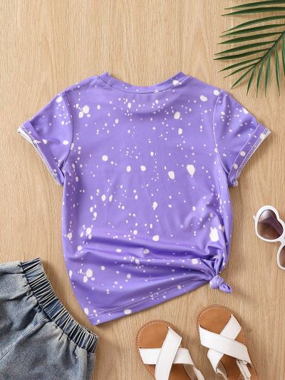 SHEIN Kids EVRYDAY Toddler Girls Figure & Letter Graphic Tee