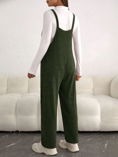 SHEIN Maternity Solid Overall Jumpsuit Without Tee