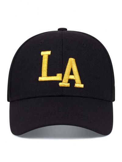 1pc Ladies' Adjustable Baseball Cap With Letter Side & Geometric Pattern Embroidery, Outdoor Sun Protection Hat For Spring & Autumn Travel, Beach Vacations