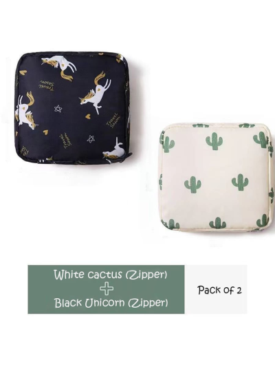 1pc Large Cartoon Sanitary Pad Storage Bag, Portable Cosmetic Lipstick Pouch For Students