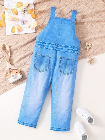 SHEIN Toddler Boys' Casual Overall Jumpsuit, Cute Street Fashion Style, Suitable For Spring And Autumn