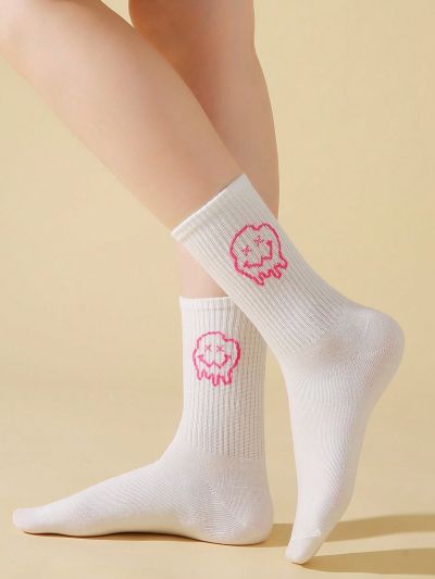 Mermaid Designs Dark Women Expression Pattern Cute Crew Socks For All Season