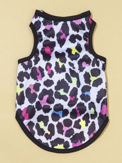 PETSIN 1pc Petsin Colored Leopard Print Pet Vest (for Cats And Dogs)