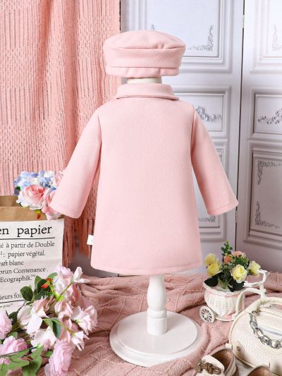 Baby Girls' Embroidered Woolen Coat