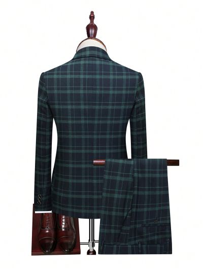 Men's Plaid Suit Set