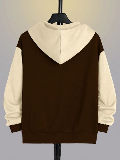 Men's Plus Size Colorblock Zipper Front Hoodie