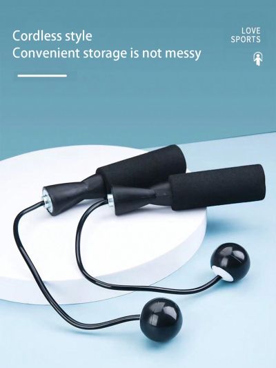 1pc Cordless Jump Rope With Small Ball, Easily Adjustable, Convenient To Carry, Great For Fitness