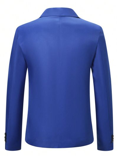 Manfinity Mode Men Contrast Lapel Neck Single Button Blazer