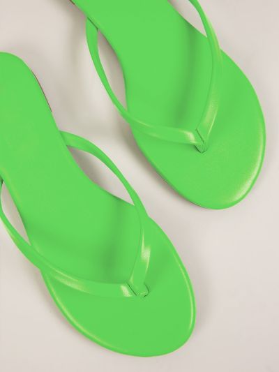 PU Leather Neon Lime Flip Flops